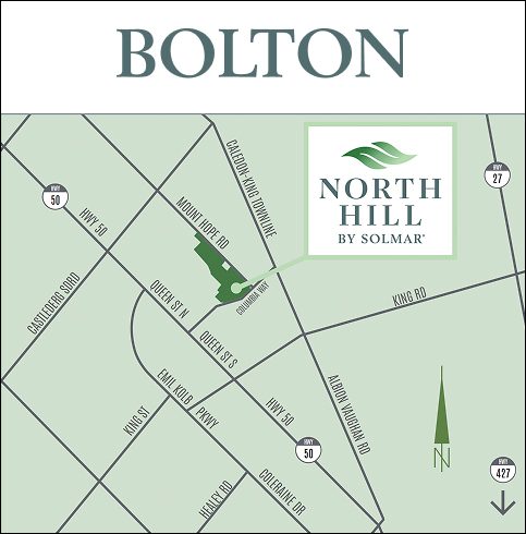 Map locating North Hill in Bolton near Highway 50